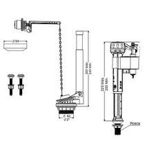 Mecanismo Completo Caixa Descarga Acoplada C/ Botão LATERAL Universal Censi.9565