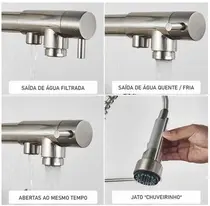 Torneira Filtro Cozinha Monocomando com saída para Água Filtrada - 2089 Escovada