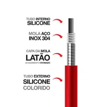 Torneira Cozinha Flexível Parede Vermelho - FPVM