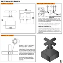 Acabamento Registro Metal Preto ½" e ¾" e 1" 1000C51
