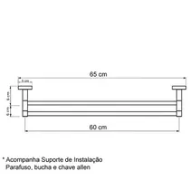 Porta Toalha Banho Duplo Metal Cromado  845 CR
