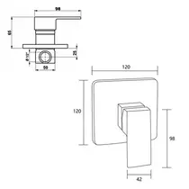 Misturador Monocomando para Chuveiro 1/2" Preto Fosco 31108