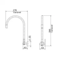 Torneira Cozinha  PAREDE Bica Flexivel DOCOL Galiflex Preta 90009674057
