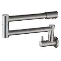 Torneira Cozinha PAREDE Bica Articulada Escovada 1609E