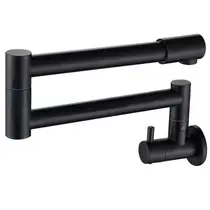 Torneira Cozinha PAREDE Bica Articulada Preta 1609P