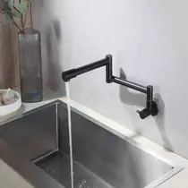Torneira Cozinha PAREDE Bica Articulada Preta 1609P