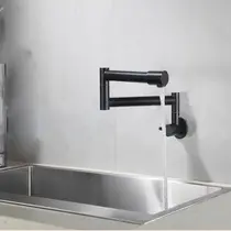 Torneira Cozinha PAREDE Bica Articulada Preta 1609P