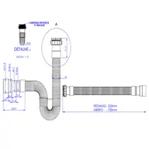 Sifão Flexivel Multiuso CROMADO Banheiro, Lavatório, Cozinha e Tanque - Chrome 1560