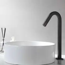Torneira Banheiro Lavatório Bica Alta Preto Fosco Quadrada 1602P Black