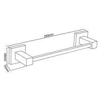 Porta Toalha Rosto 30cm Preto 7103AC