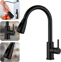 Misturador Monocomando Cozinha Gourmet Preto C/ DUCHA EXTRAIVEL - 6029P