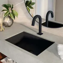Torneira Banheiro Lavatório Bica Baixa Preto Fosco Quadrada 1601P Black