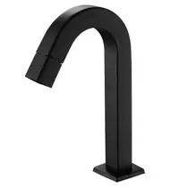 Torneira Banheiro Lavatório Bica Baixa Preto Fosco Quadrada 1601P Black