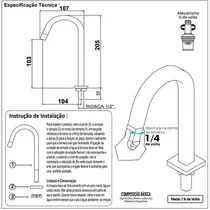 Torneira Banheiro Lavatório Bica Baixa Cobre Quadrada 3591 Copper