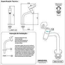 Torneira Banheiro Lavatorio Bica Baixa Metal Cobre - 3495