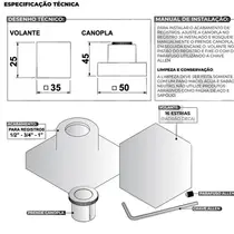 Acabamento Registro Metal Cobre  ½" , ¾" e 1 - 1000C88