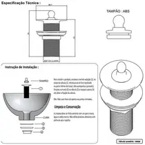 Válvula Lavatório Metal Cobre Banheiro 1603