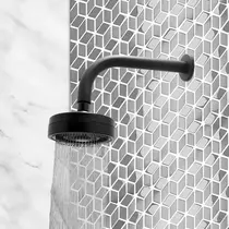 Chuveiro Redondo c/ Braço PRETO Autolimpante ATC-01 - 1970