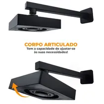 Chuveiro Quadrado c/ Braço PRETO Autolimpante ATC-03 - 1970