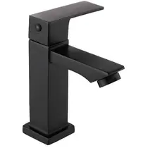 Torneira Banheiro Lavabo 1/4 Volta Bica Baixa Preta 6617P