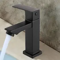 Torneira Banheiro Lavabo 1/4 Volta Bica Baixa Preta 6617P