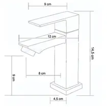 Torneira Banheiro Lavabo 1/4 Volta Bica Baixa Preta 6617P