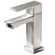 Torneira Banheiro Lavabo 1/4 Volta Bica Baixa Metal Escovada 6617E