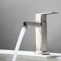 Torneira Banheiro Lavabo 1/4 Volta Bica Baixa Metal Escovada 6617E