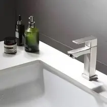 Torneira Banheiro Lavabo 1/4 Volta Bica Baixa Metal Escovada 6617E