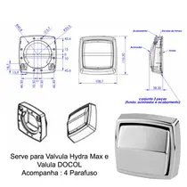 Acabamento para Válvula de Descarga CROMADO Hydra MAX e DOCOL 2300