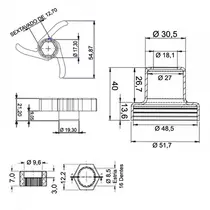 Acabamento Registro Plastico Cromado ESTRIA Deca ½ e ¾ Trizeta ABS