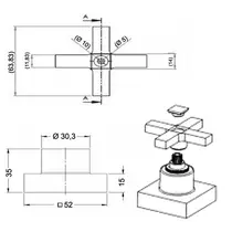 Acabamento Registro Plastico Cromado ESTRIA Deca ½ e ¾ Cruzeta 2493 C29 ABS