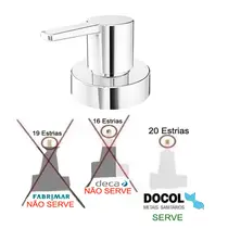 Acabamento Registro Plastico Cromado ESTRIA DOCOL ½ e ¾ MALI ABS