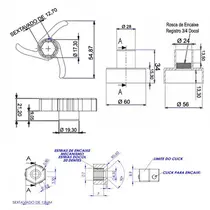 Acabamento Registro Plastico Cromado ESTRIA DOCOL ½ e ¾ Trizeta - ABS