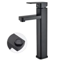 Torneira Misturador Monocomando Banheiro / Lavatório Alta - Preta - Black Tall