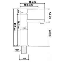 Torneira Misturador Monocomando Banheiro / Lavatório Alta - Preta - Black Tall