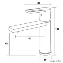 Torneira Monocomando Lavatório Baixa Metal Cromado -  1070A