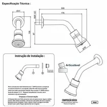 Chuveiro / Ducha Cobre Metal Atrticulavel 1970