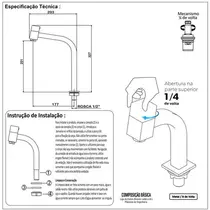 Torneira Banheiro Lavatório Alta StilQuadra Metal Cobre 3596