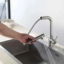 Misturador Monocomando Cozinha Gourmet Escovado C/ DUCHA EXTRAIVEL - 6028E