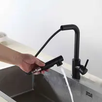 Misturador Monocomando Cozinha Gourmet Preto C/ DUCHA EXTRAIVEL - 6028P