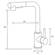 Misturador Monocomando Cozinha Gourmet Preto C/ DUCHA EXTRAIVEL - 6028P