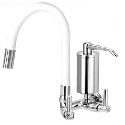 Torneira Cozinha Flexível Parede Branco  - FPBR