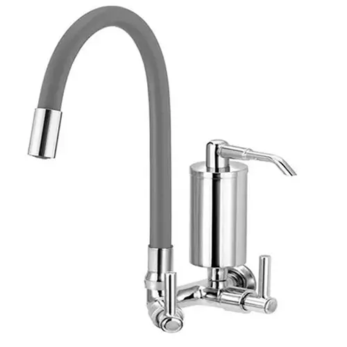Torneira Cozinha Flexível Parede Cinza  - FPCZ