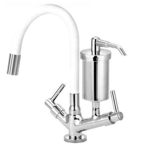 Torneira Cozinha Flexível Mesa Branco - FMBR