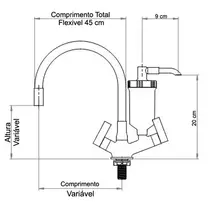 Torneira Cozinha Flexível Mesa Cinza - FMCZ