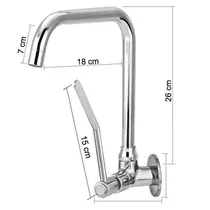 Torneira Clínica Hospitalar Bica Movel PAREDE WS27 - 1/4 Volta - METAL CROMADO