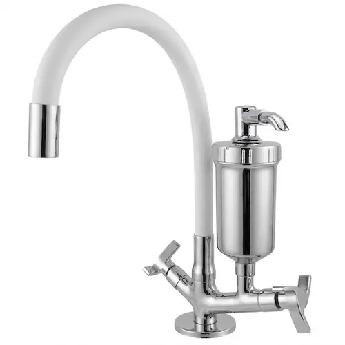 Torneira Cozinha Flexível Mesa Branco C97 - FMBR
