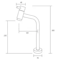 Torneira Banheiro,Lavatorio Bica Alta 45° Link Metal Cromado - LKR05