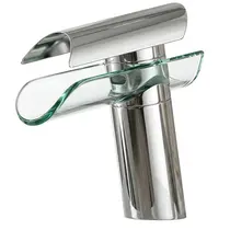 Torneira de Banheiro Misturador Monocomando Cascata Vidro 1216